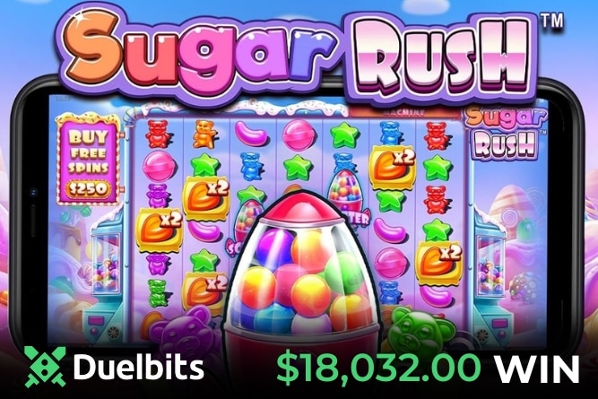 Sugar Rush rolls out a winning worth $18,032 on a $20 spin at Duebit